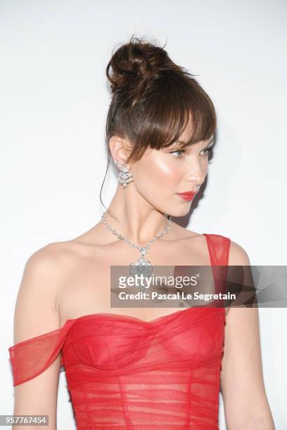 Bella Hadid attends a Dior dinner during the 71st annual Cannes Film Festival at JW Marriott on May 12, 2018 in Cannes, France.