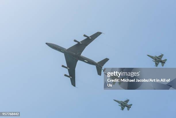 Israel, Tel Aviv-Yafo - 19 April 2018: Celebration of the 70th independence day of Israel - Yom haatzmaout - airshow of of the Israeli air force -...