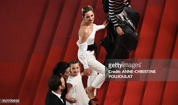 French actor Alban Lenoir, French director Vanessa Filho, French actress Ayline Aksoy-Etaix, and French actress Marion Cotillard arrive on May 12,...
