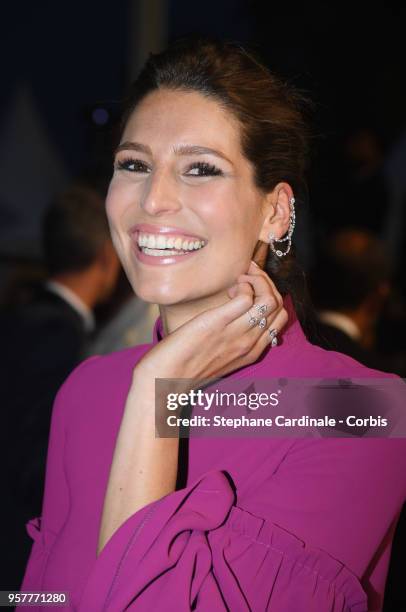 Laury Thilleman attends the screening of "3 Faces " during the 71st annual Cannes Film Festival at Palais des Festivals on May 12, 2018 in Cannes,...