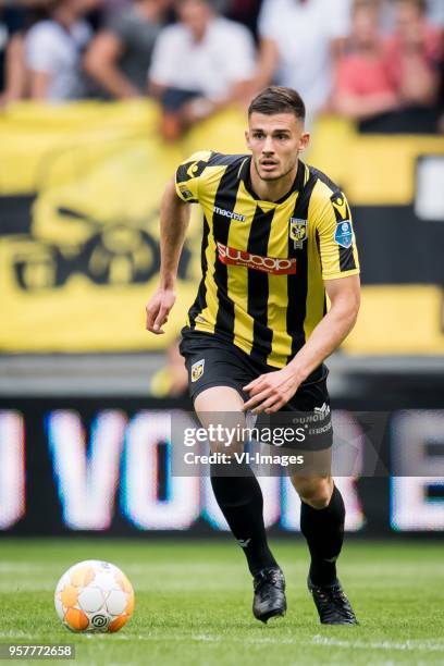 Matt Matthew Miazga of Vitesse during the Dutch Eredivisie play-offs match between Vitesse Arnhem and ADO Den Haag at Gelredome on May 12, 2018 in...