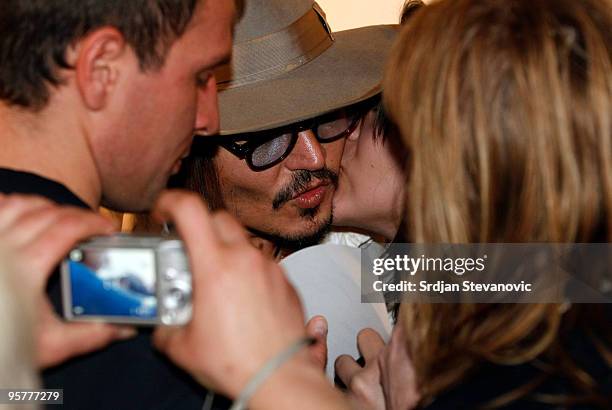 Johnny Depp attends a press conference during the Kustendorf music & film festival, day 2 on January 14, 2010 in Belgrade, Serbia.