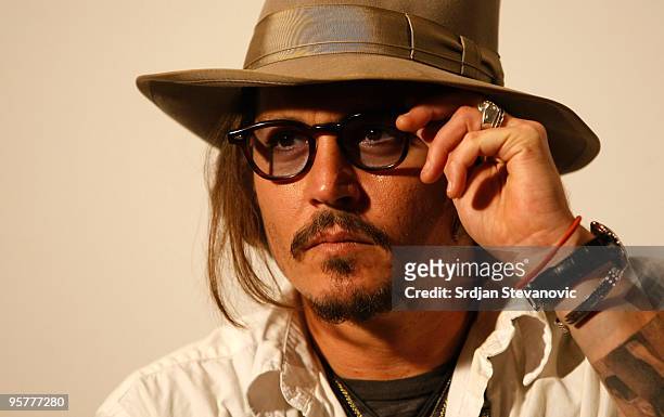 Johnny Depp attends a press conference during the Kustendorf music & film festival, day 2 on January 14, 2010 in Belgrade, Serbia.