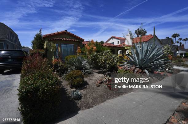 The house belonging to Doria Ragland, mother of Meghan Markle in View Park, Los Angeles, California on May 8, 2018. - In the upscale Los Angeles...