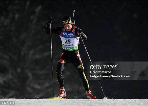 Christoph Stephan of Germany competes during the men's sprint in the e.on Ruhrgas IBU Biathlon World Cup on January 14, 2010 in Ruhpolding, Germany.