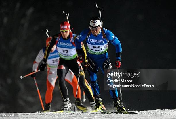 Simon Fourcade of France competes during the men's sprint in the e.on Ruhrgas IBU Biathlon World Cup on January 14, 2010 in Ruhpolding, Germany.