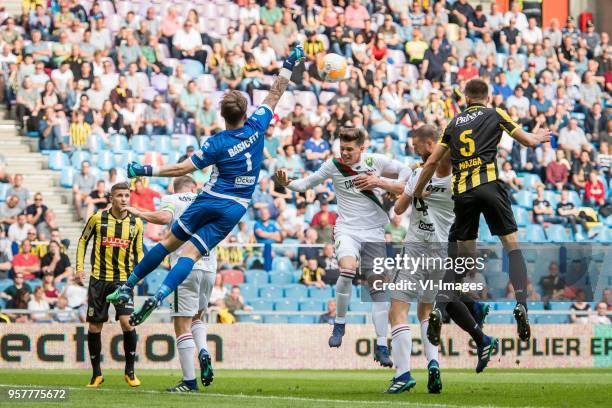 Goalkeeper Indy Groothuizen of ADO Den Haag, Bas Kuipers of ADO Den Haag, Guram Kashia of Vitesse, Tom Tommie Beugelsdijk of ADO Den Haag, Matt...