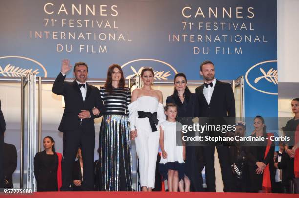 Amelie Daure, Marion Cotillard, Ayline Aksoy-Etaix, Vanessa Filho and Alban Lenoir attend the screening of "3 Faces " during the 71st annual Cannes...