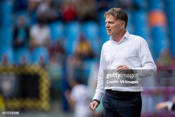 Coach Alfons Fons Groenendijk of ADO Den Haag during the Dutch Eredivisie play-offs match between Vitesse Arnhem and ADO Den Haag at Gelredome on May...