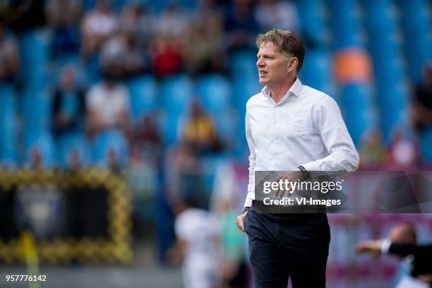 Coach Alfons Fons Groenendijk of ADO Den Haag during the Dutch Eredivisie play-offs match between Vitesse Arnhem and ADO Den Haag at Gelredome on May...