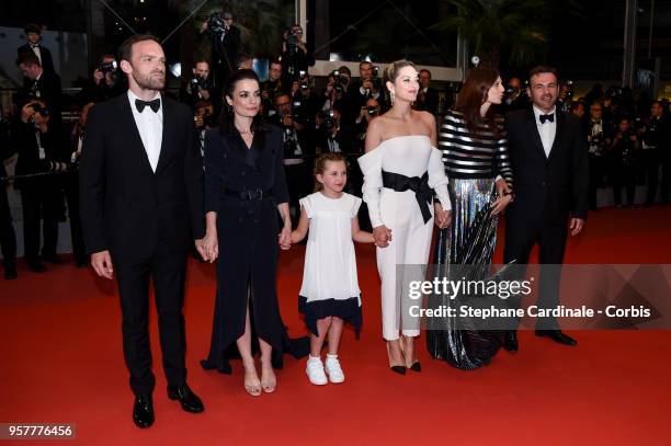 Alban Lenoir, Vanessa Filho, Ayline Aksoy-Etaix, Marion Cotillard and Amelie Daure attend the screening of "3 Faces " during the 71st annual Cannes...