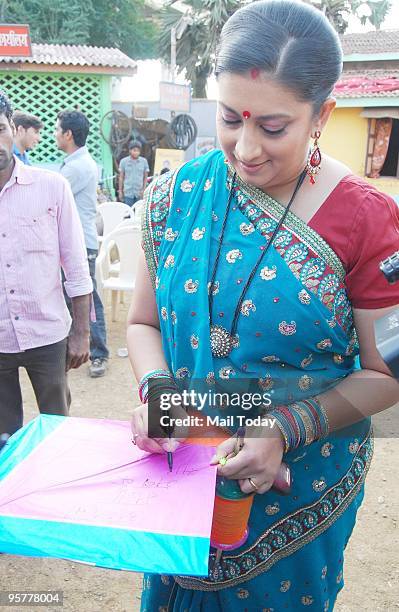 Actress Smriti Irani at an event to celebrate Makar Sakranti in Mumbai on January 13, 2010.