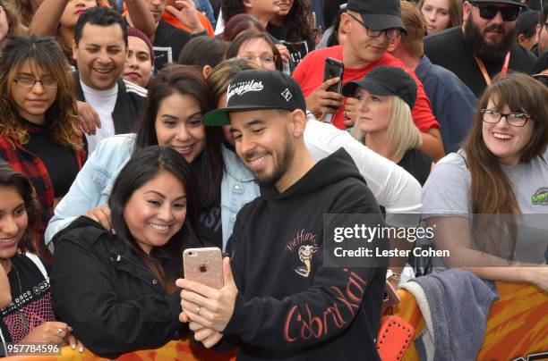 Mike Shinoda of Linkin Park attends KROQ Weenie Roast 2018 at StubHub Center on May 12, 2018 in Carson, California.