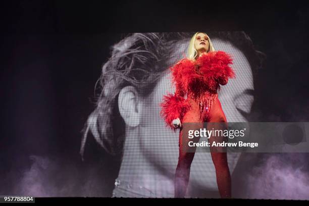 Rita Ora performs live on stage at O2 Academy Leeds on May 12, 2018 in Leeds, England.