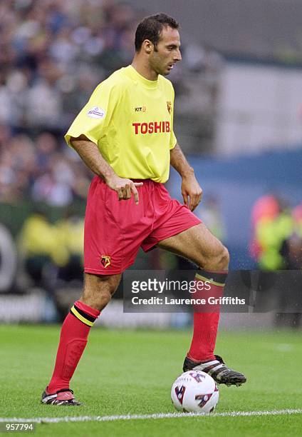 Ramon Vega of Watford on the ball during the Nationwide Division One match against Manchester City played at Maine Road in Manchester, England. Man...