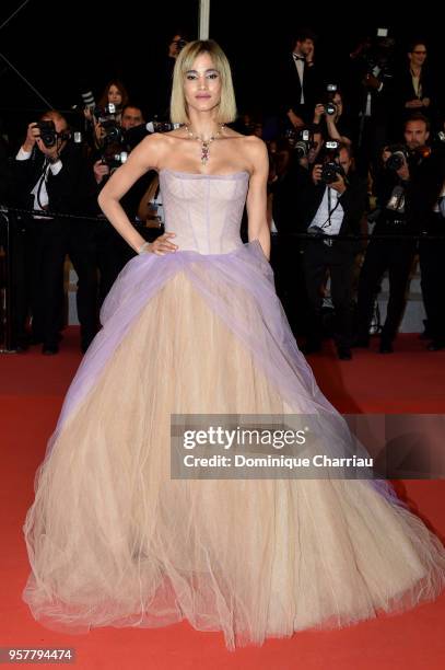 Actress Sofia Boutella attends the screening of "Farenheit 451" during the 71st annual Cannes Film Festival at Palais des Festivals on May 12, 2018...