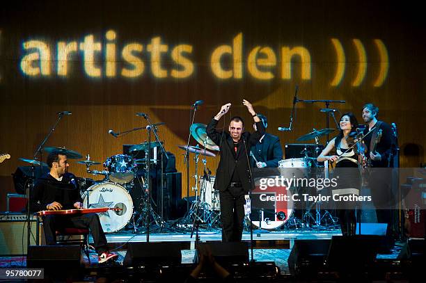 Ben Harper, Ringo Starr, Jordan Richardson, Ann Marie Calhoun and Jesse Ingalls perform in the Artists Den at The Metropolitan Museum of Art on...