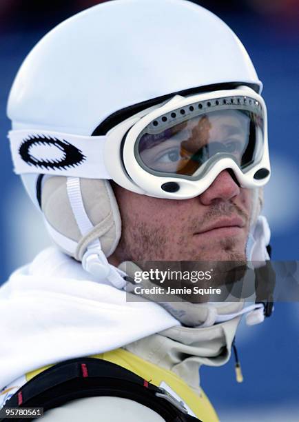 First place Dale Begg-Smith of Australia is introduced to the crowd prior to the start of the Men's Mogul finals of the 2010 Freestyle FIS World Cup...