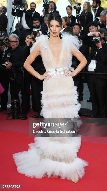 Kendall Jenner attends the screening of "Girls Of The Sun " during the 71st annual Cannes Film Festival at Palais des Festivals on May 12, 2018 in...