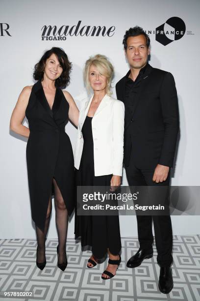 Laurent Lafitte, Anne Florence Schmitt and Zabou Breitman attends a Dior dinner during the 71st annual Cannes Film Festival at JW Marriott on May 12,...