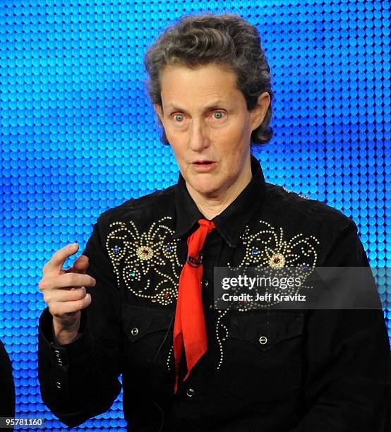 Dr. Temple Grandin of "Temple Grandin" speaks during the HBO portion of the 2010 Television Critics Association Press Tour at the Langham Hotel on...