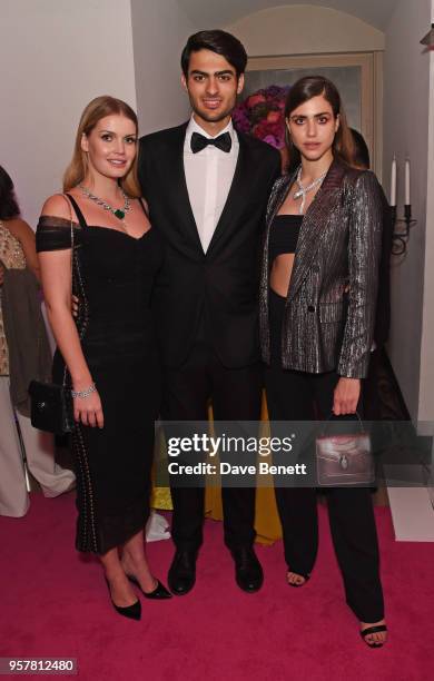 Lady Kitty Spencer, Matteo Bocelli, and Carlota Bulgari, wearing Bvlgari, attends the Bvlgari FESTA Gala Dinner at Banqueting House on May 12, 2018...