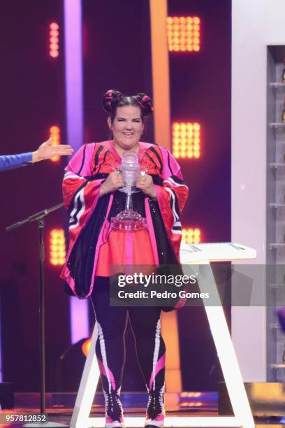 Netta Barzilai representing Israel, wins the Grand Final of the 2018 Eurovision Song Contest at Altice Arena on May 12, 2018 in Lisbon, Portugal.