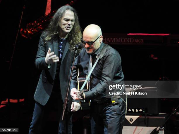 Paul Carrack and Timothy B. Schmit perform at Barbican Centre on January 13, 2010 in London, England.