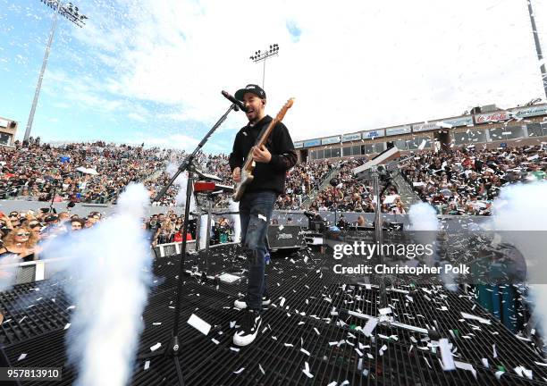 Mike Shinoda performs at KROQ Weenie Roast 2018 at StubHub Center on May 12, 2018 in Carson, California.