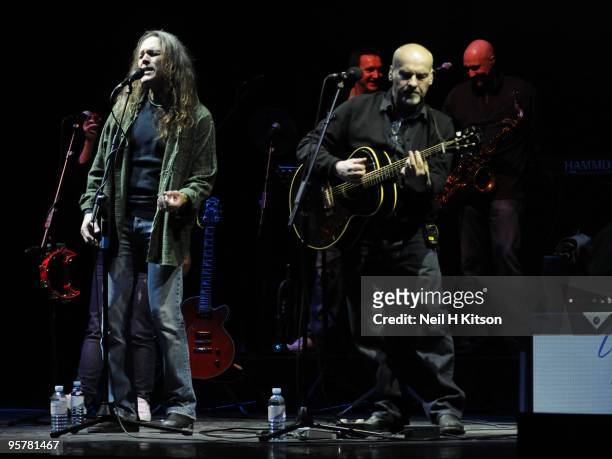 Paul Carrack and Timothy B. Schmit perform at Barbican Centre on January 13, 2010 in London, England.