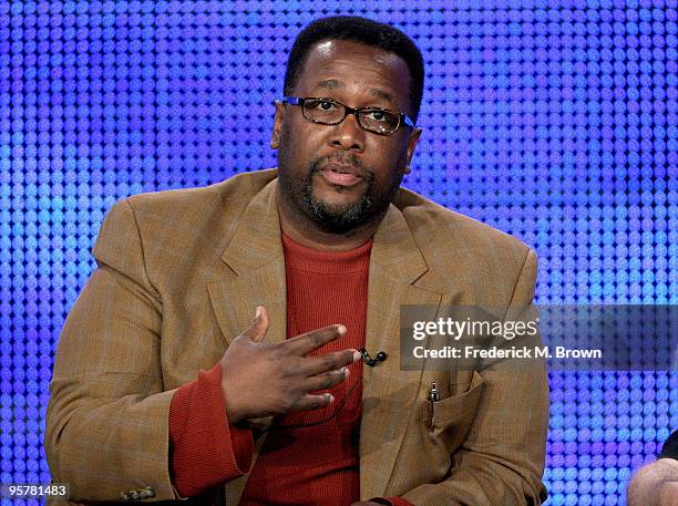 Actor Wendell Pierce of "Treme" speaks during the HBO portion of the 2010 Television Critics Association Press Tour at the Langham Hotel on January...