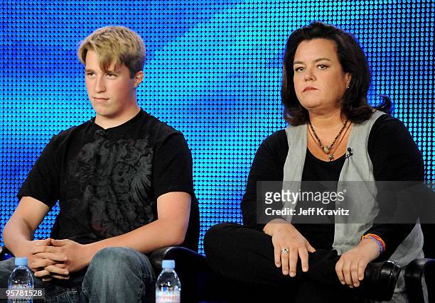 Parker O'Donnell and actress Rosie O'Donnell of "A Family Is A Family" speak during the HBO portion of the 2010 Television Critics Association Press...