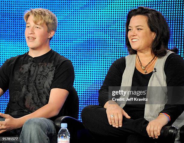 Parker O'Donnell and actress Rosie O'Donnell of "A Family Is A Family" speak during the HBO portion of the 2010 Television Critics Association Press...