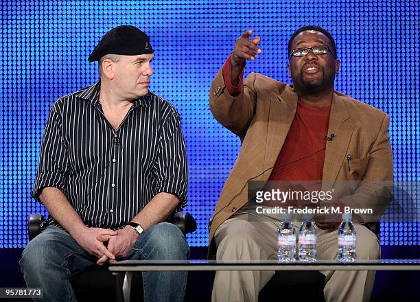 Executive producer David Simon and actor Wendell Pierce of "Treme" speak during the HBO portion of the 2010 Television Critics Association Press Tour...