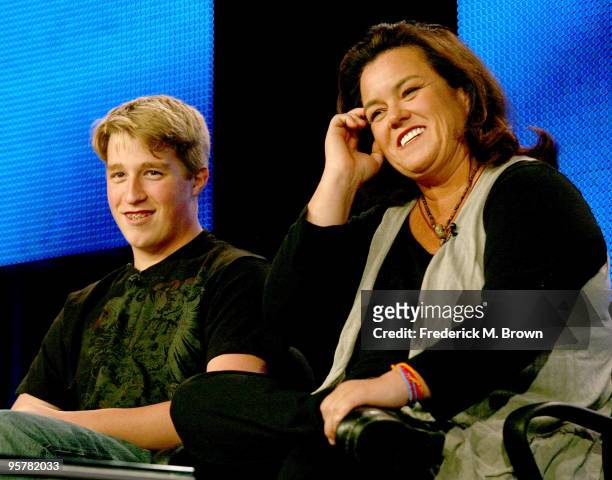 Parker O'Donnell and actress Rosie O'Donnell of "A Family Is A Family" speak during the HBO portion of the 2010 Television Critics Association Press...