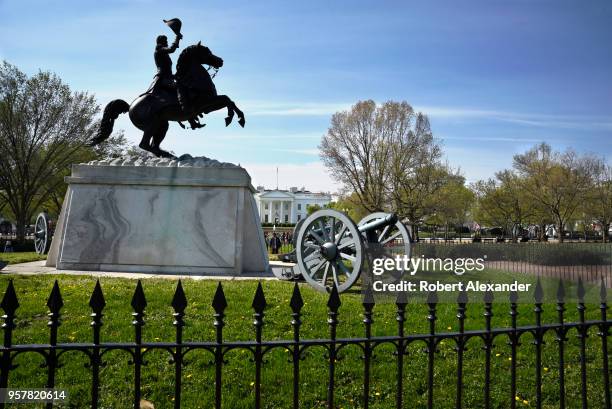 WASHINGTON, D.C. A statue of Marquis de Lafayette faces the White House from its base in Lafayette Square in Washington, D.C.