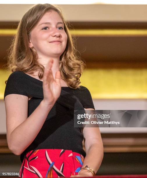 Princess Elisabeth of Belgium attends the finals of the Queen Elisabeth Contest in the Bozar on May 12, 2018 in Brussels, Belgium.