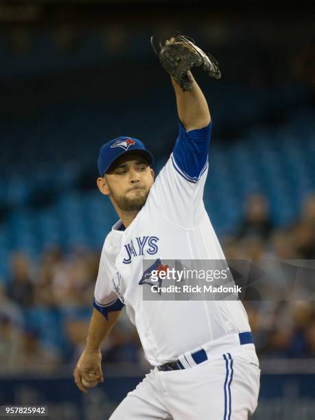 Toronto Blue Jays starting pitcher Marco Estrada . Toronto Blue Jays Vs Boston Red Sox in MLB regular season play at Rogers Centre in Toronto....