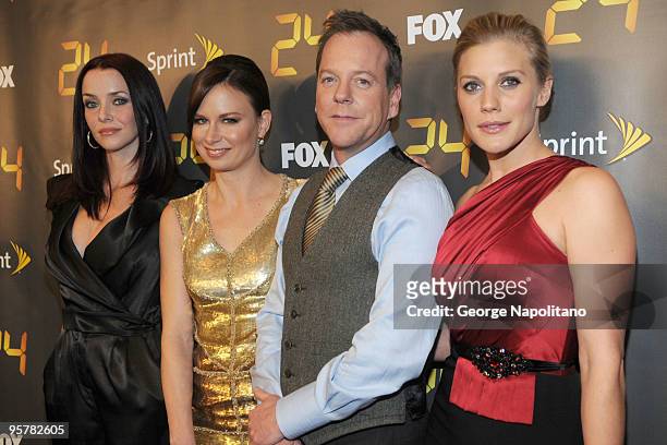 Annie Wersching , Mary Lynn Rajskub, Kiefer Sutherland and Katee Sackhoff attend the "24" Season 8 premiere at Jack H. Skirball Center for the...
