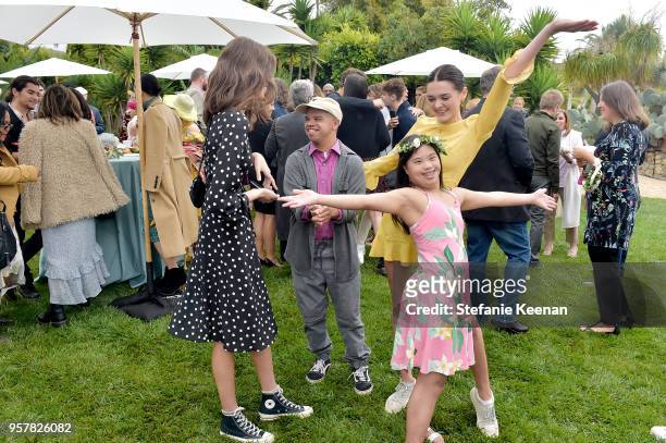 Kaia Gerber, Charlotte Lawrence and guest attend 2018 Best Buddies Mother's Day Brunch Hosted by Vanessa & Gina Hudgens on May 12, 2018 in Malibu,...