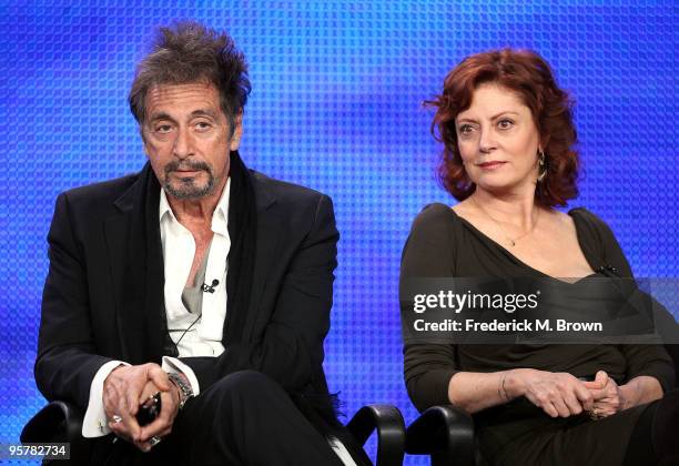 Actor Al Pacino and actress Susan Sarandon of "You Don't Know Jack" speak during the HBO portion of the 2010 Television Critics Association Press...