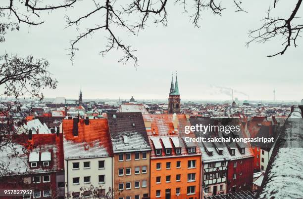 Hight Angle View of Townscape Against Sky in Nuremberg City