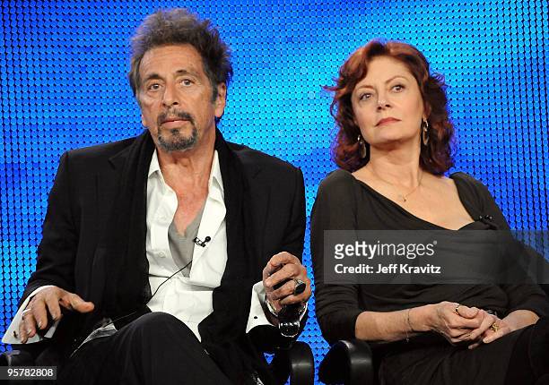Actor Al Pacino and actress Susan Sarandon of "You Don't Know Jack" speak during the HBO portion of the 2010 Television Critics Association Press...