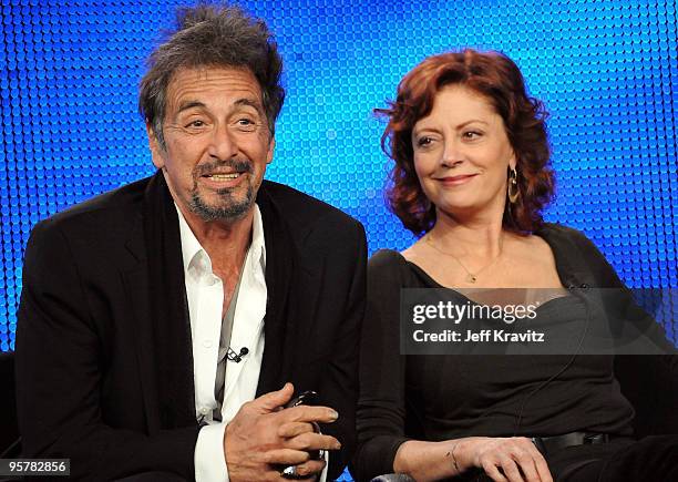 Actor Al Pacino and actress Susan Sarandon of "You Don't Know Jack" speak during the HBO portion of the 2010 Television Critics Association Press...