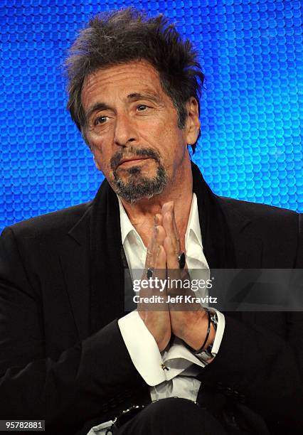 Actor Al Pacino of "You Don't Know Jack" speak during the HBO portion of the 2010 Television Critics Association Press Tour at the Langham Hotel on...