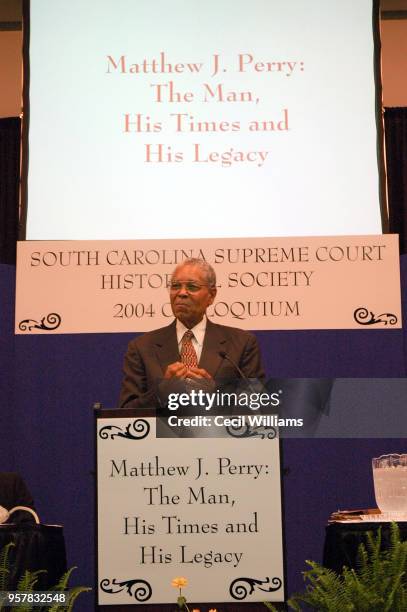 Federal Judge Matthew J Perry during a South Carolina Supreme Court Historical Society event in his honor, entitled 'Matthew J Perry, the Man, his...