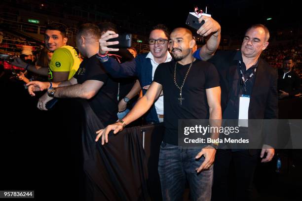 Jose Aldo pose for fans during the UFC 224 event on May 12, 2018 in Rio de Janeiro, Brazil.