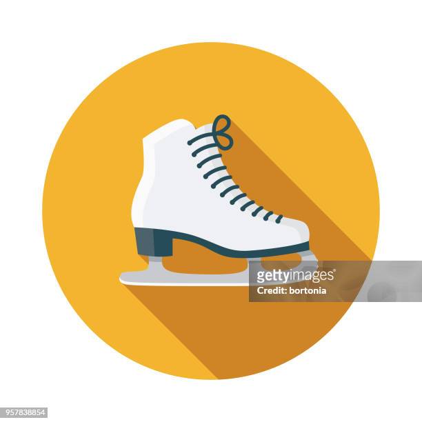 skating flat design sports icon with side shadow - figure skating vector stock illustrations