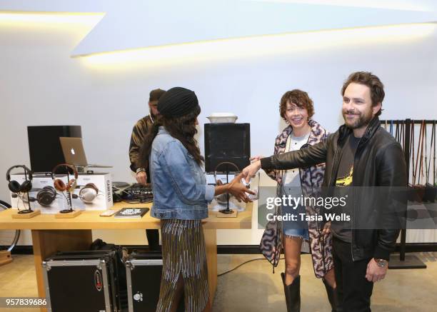 Charlie Day draws a name for a tattoo winner at Shinola, Scott Campbell and Nathan Kostechko Mother's Day Celebration on May 12, 2018 in Los Angeles,...