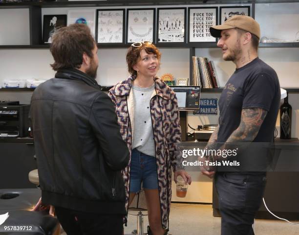 Charlie Day, Mary Elizabeth Ellis and Scott Campbell attend Shinola, Scott Campbell and Nathan Kostechko Mother's Day Celebration on May 12, 2018 in...